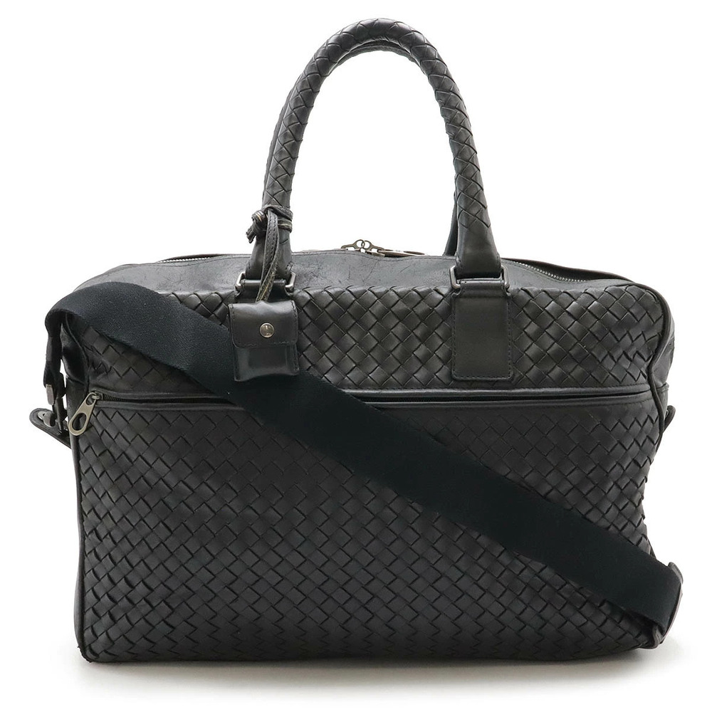 BOTTEGA VENETA Intrecciato Business Bag Briefcase Shoulder Leather Black